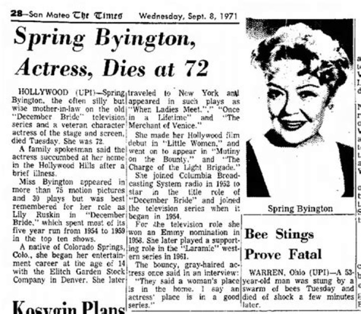 Spring Byington Biography, Age, Height, Husband, Net Worth, Family